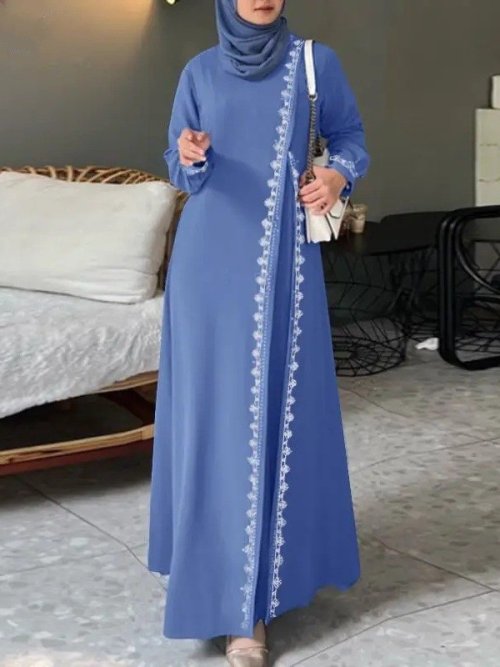 Imagen de Bata de Encaje Elegante para Mujer - Moda Islámica de Primavera
