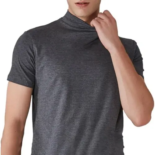 Image de T-Shirt Homme Col Mi-Haut Coupe Cintrée - Été Décontracté