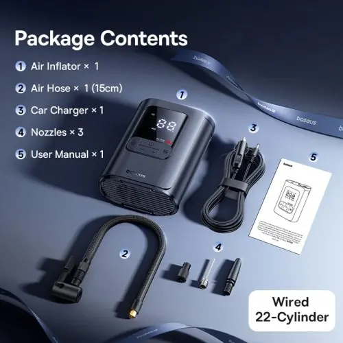 Image de Pompe à Air Portable 7500mAh - Gonfleur Universel pour Voiture, Moto, Vélo