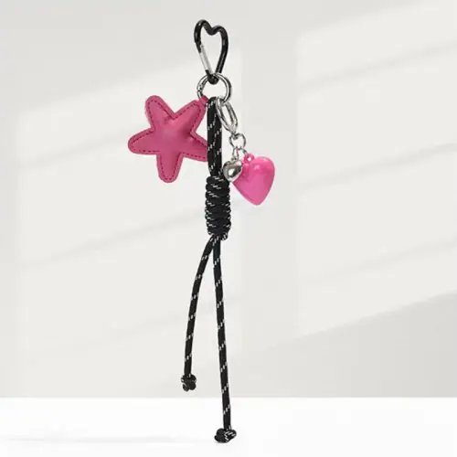 Image de Porte-clés Étoile de Mer en Cuir - Accessoire Tendance pour Sac