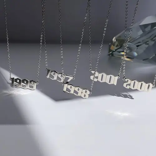 Image de Collier Année de Naissance - Bijou Commémoratif pour 1980 à 2021
