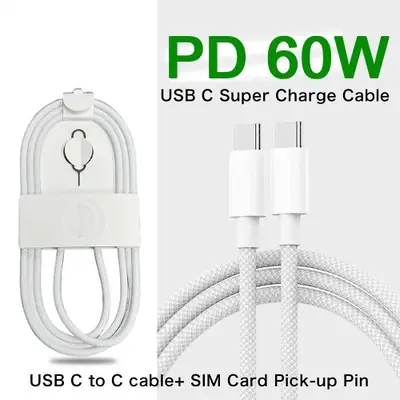 Image de Câble USB-C Tissé 60W pour iPhone & Smartphones