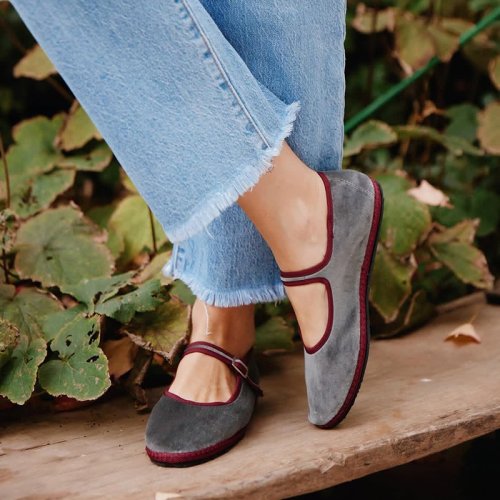 Afbeelding van Grijze Mary Jane Flats – Comfortabele Dames Schoenen