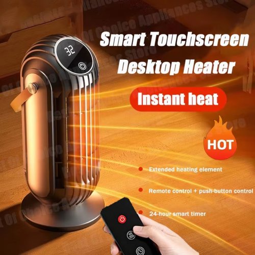 Image of New 2000W Intelligent Desktop Space Heater Powerful PTC Ceramic Fast Heating 4 Heat Settings For Home Office Bedroom Use