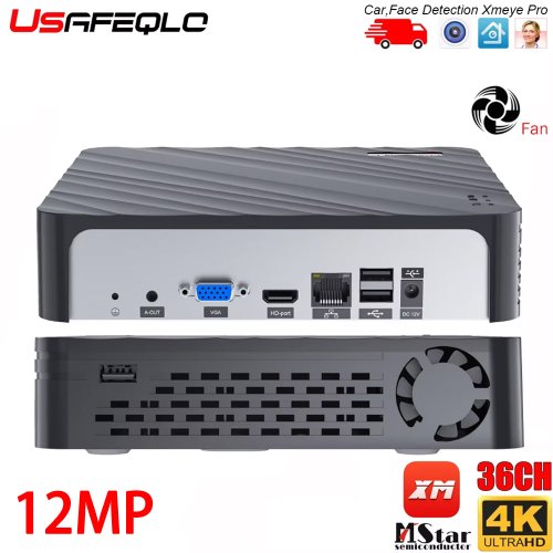 Immagine di NVR CCTV 4K H.265 con Rilevamento Movimento e Riconoscimento Faciale - Fino a 36 Canali, 12MP, P2P, Uscita HDMI per Videosorveglianza Domestica e Commerciale