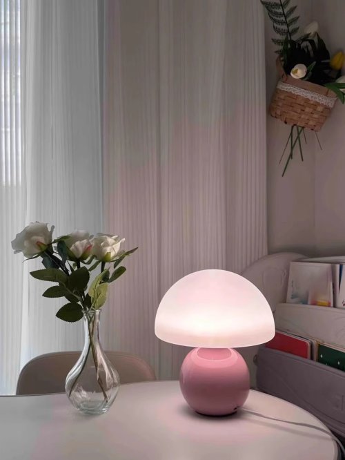 Image de Lampe de Table Décorative avec Prise USB - Rose, Orange, Rouge, Blanc, Beige