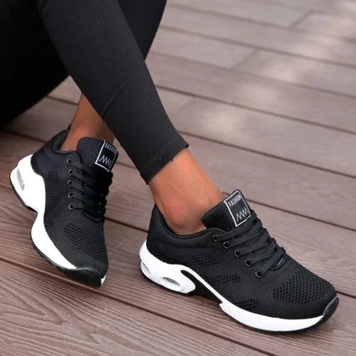 Image of Women Platform Casual Sneakers Shoes Mesh Breathable Running Shoes Chunky Summer Sports Tenis Shoes 2024 Luxury Vulcanize Shoes
