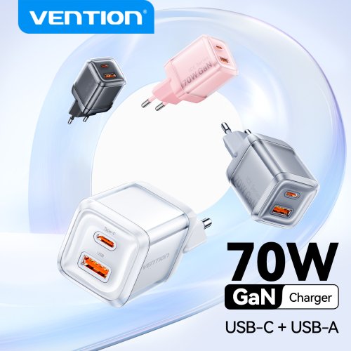 Imagen de Cargador Portátil de 70W USB-C con Tecnología PD, QC y PPS para Carga Rápida de iPhone 17, 16, 15, 14 Pro Max y Ordenadores Portátiles Samsung