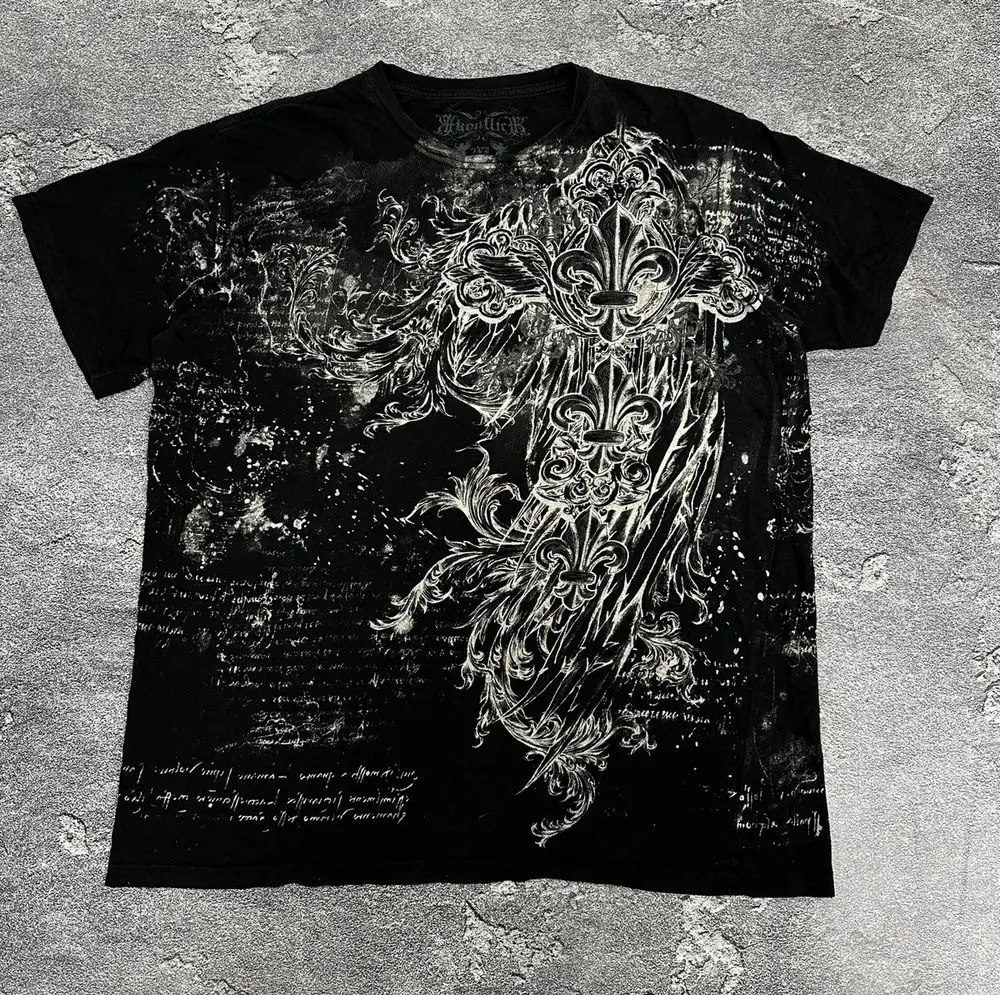Imagen de Camiseta Urbana Bordada de Doble Cara con Estampado Grande, Moda Harajuku Personalizada para Hombres y Mujeres