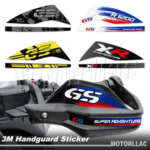 Image of Premium Motorcycle Handguard Decals for R1200GS, R1250GS Adventure, F850GS, F750GS, F650GS, G310GS, F900XR – 40 Years GS Anniversary Sticker Set