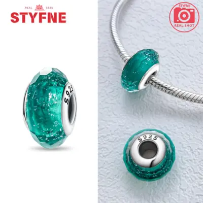Image de Boucles d'oreilles fleur en argent 925 avec perle Murano colorée