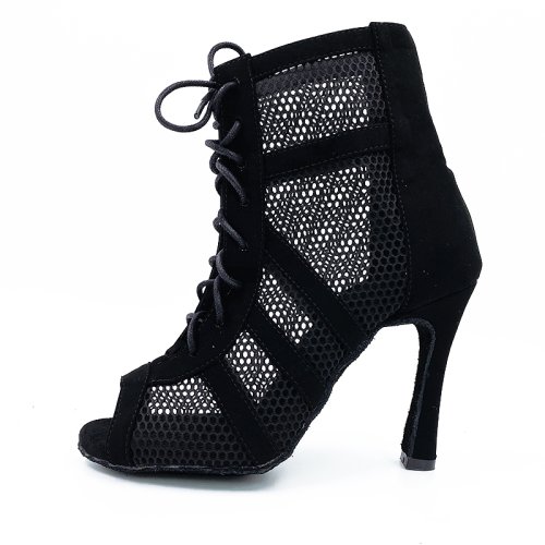 Zdjęcie Stylowe buty do tańca latynoskiego – czarne z czerwonymi akcentami