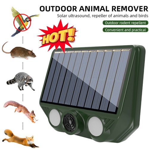 Image de Répulsif Ultrasounds pour Chiens et Chats - Lampe LED Solaire