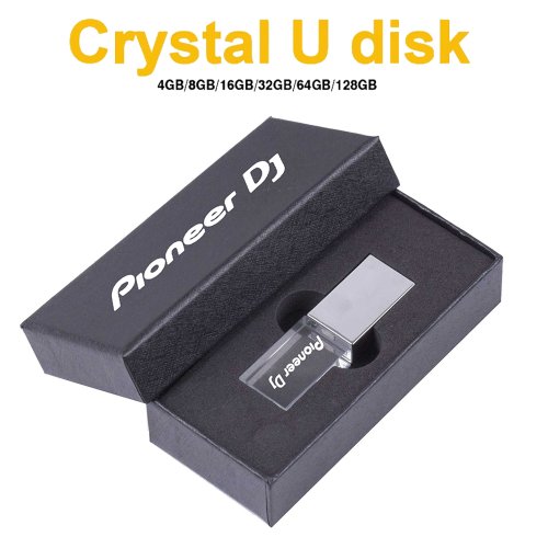 Bild von USB-Stick 64 GB – Silberner Crystal Flash Drive mit LED-Licht