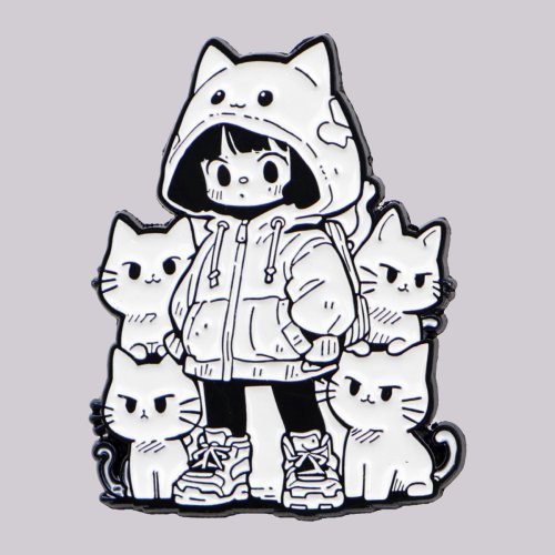 Imagen de Broche de Gato Bonito en Esmalte para Niña – Pin de Dibujos Animados con Diseño Divertido, Ideal para Mochilas, Ropa y Accesorios de Moda
