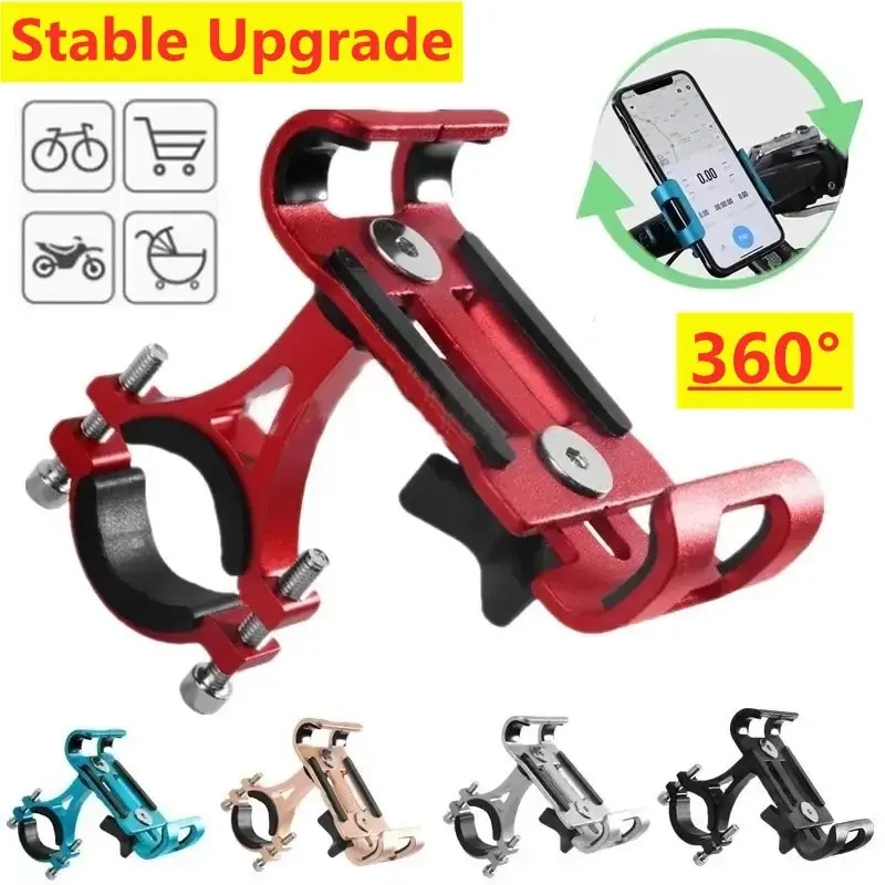 Imagen de Soporte de Teléfono para Motocicleta y Bicicleta en Aleación de Aluminio con Clip Antideslizante y Soporte Universal para GPS y Teléfonos Inteligentes