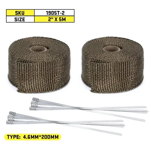 2pcs 5cm 5m titanio