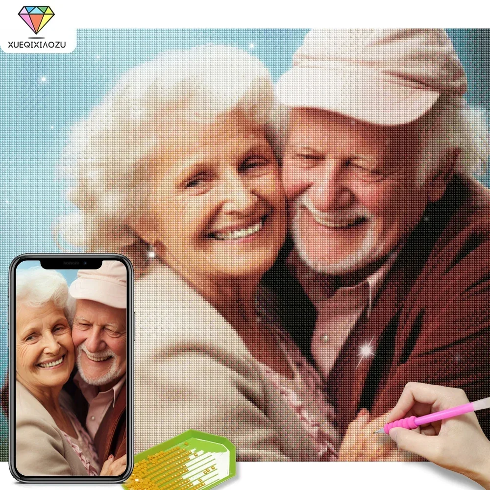 Bild von Individuelle 5D-Diamantmalerei mit Foto – DIY-Strassstickerei für Heimdeko, Hochzeitsarrangements, Kinderzimmer und Gedenkgeschenke für Eltern