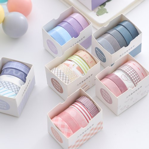 Imagen de Cinta Washi Colorida - 5 Rollos para Diarios y Scrapbooking