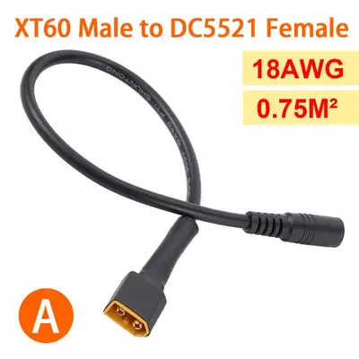 Image de Connecteur XT60 DC5521 18AWG - Adaptateur Câble Solaire pour Batterie Voiture