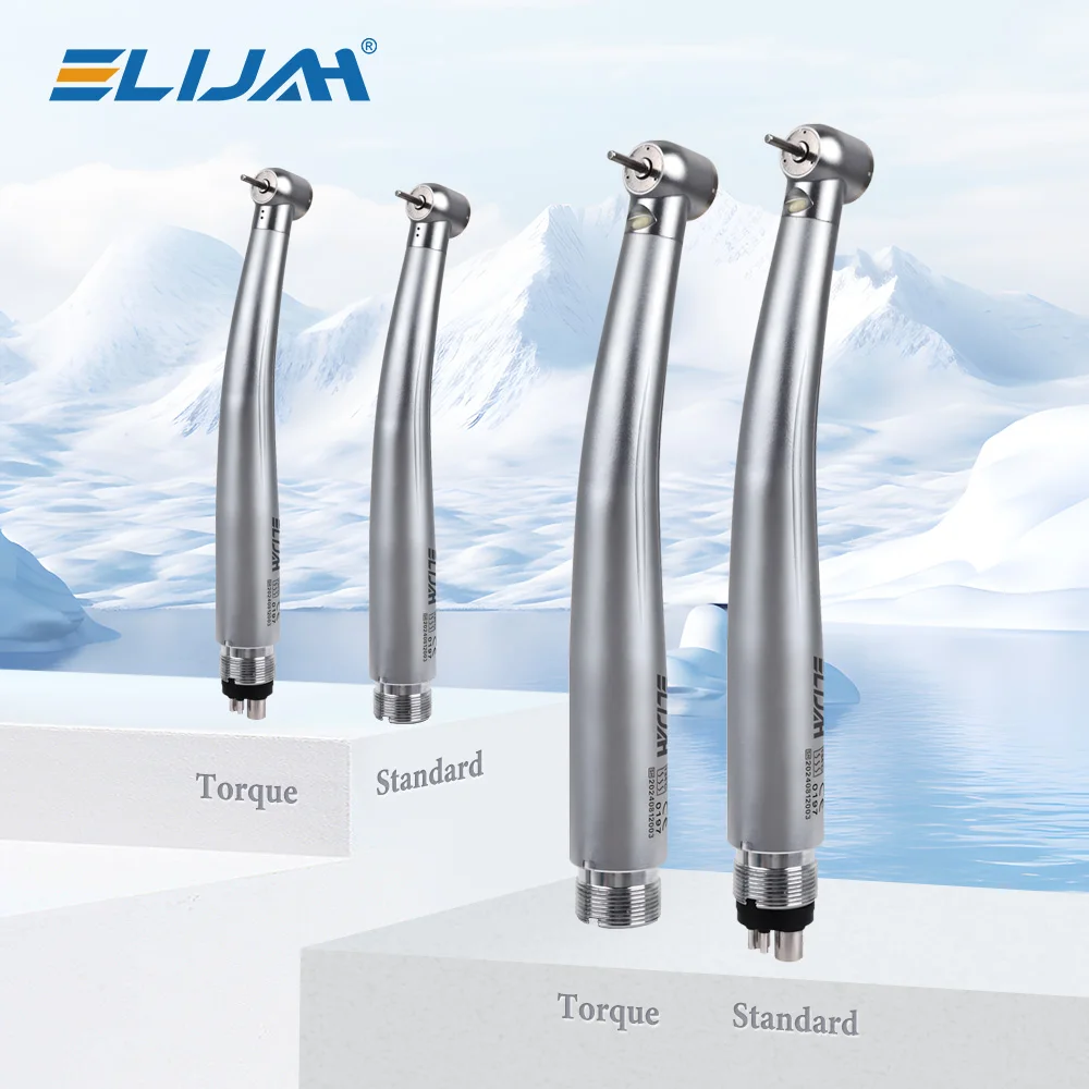 Zdjęcie ELIJAH Dental LED szybka rękojeść przycisk turbina powietrzna e-generator łożysko ceramiczne pojedynczy/potrójny strumień wody B2/M4 narzędzia