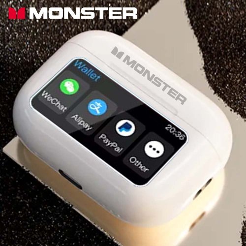 Immagine di Auricolari Bluetooth 5.3 Senza Fili con Schermo LCD Tattile, Riduzione del Rumore ANC, Microfono HD Integrato e Cuffie Musicali di Alta Qualità