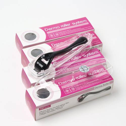 Imagen de 1/5 Uds 540 rodillo Derma para el cabello y el cuidado de la piel todo negro-herramienta para el rejuvenecimiento de la piel y el cuidado del cuero cabelludo