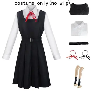 Image de Costume Mitaka Asa - Robe Noire & Rouge, Cravate & Chaussettes