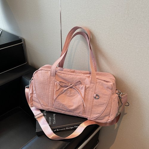 Imagen de Bolso de Fitness para Mujer con Compartimento Seco y Húmedo, Bolso Deportivo de Gran Capacidad con Asa de Hombro y Diseño Cruzado para Gimnasio y Viajes