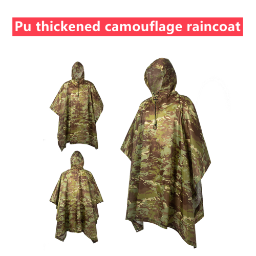 Image of Ultra-Durable Camouflage Rain Poncho – Waterproof Outdoor Shelter for Camping, Hunting & Emergency Use