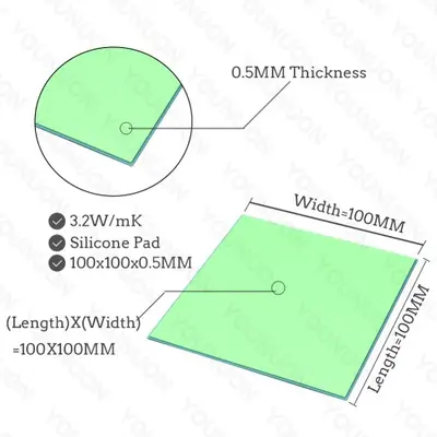 Image de Coussin Thermique Silicone 100x100mm - Dissipateur pour CPU/GPU