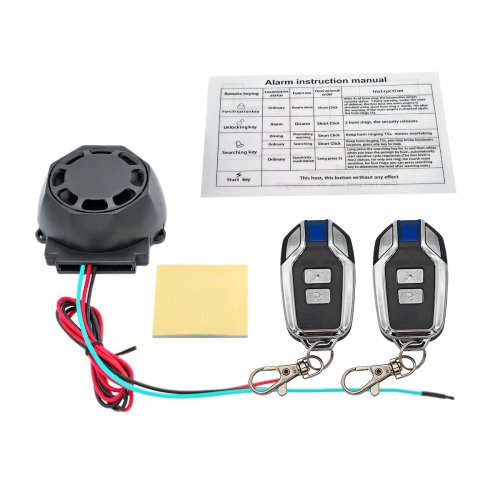 Image of Universal Motorcycle Anti-Theft Alarm with Vibration Sensor, Remote Control, Car Search Function, and Adjustable Sensitivity