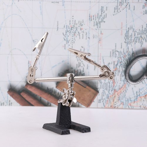 Image of Precision Third Hand Soldering Iron Stand with Adjustable Helping Hands Clamp and PCB Holder for Electronics Repair and DIY Projects