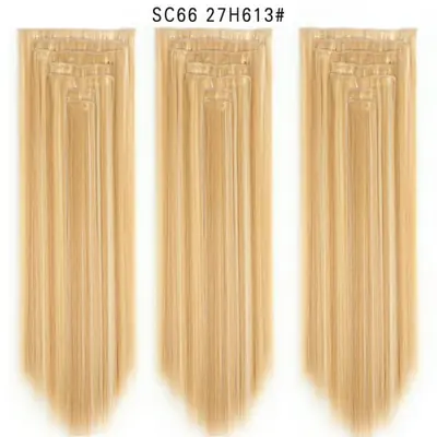 Image de Extensions Cheveux Synthétiques Longues 22 Pouces - Ombré Noir Blond