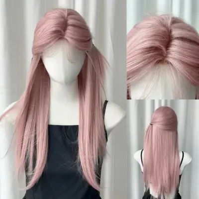 Image de Perruque Lolita Rose Longue & Droite - Style Sweet Harajuku