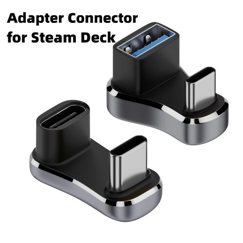 Afbeelding van 180-Gradus USB-C Adapter Type-C Man-Vrouw 20 Gbps PD 140W Snel Opladen Converter voor Steam Deck en Andere Apparaten