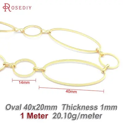 Image de Chaînes de Collier en Laiton - 1m, 12mm & 8mm - Faites à la Main