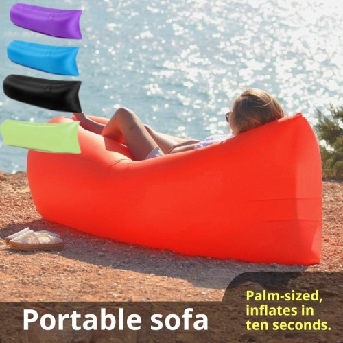 Imagen de Sofá Inflable Plegable Portátil para Exteriores - Sofá Cama Individual Ideal para Playa, Acampadas y Fiestas al Aire Libre
