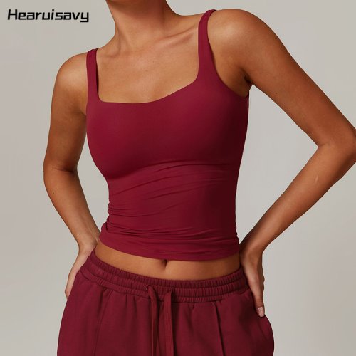Afbeelding van Comfortabele Vrouwen Yoga Tanktop met Vierkante Hals – Ademende Sportbeha voor Gym, Hardlopen en Dagelijks Dragen