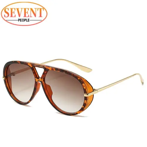 Image de Lunettes de Soleil Pilote Punk Ovales - Style Vintage Luxe