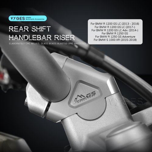 Immagine di Manubrio Riser da 32 mm per BMW R1250GS, R1200GS LC Adventure, S1000XR (2015-2018) - Adattatore Estensore per Morsetto Trascina Manubrio