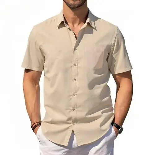 Image de Chemise d'été homme - Coton & Lin - Style Hawaïen