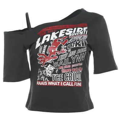 Image de T-Shirt Gothique Y2K Crop Femme - Style Punk Harajuku