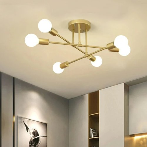 Image of Elegant Nordic Minimalist Pendant Light with Black and Gold Finish – Modern LED Ceiling Lamp for Bedrooms, Living Rooms, and Contemporary Interior Design