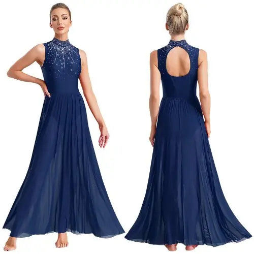 Image de Robe de Danse Lyrique Élégante avec Strass
