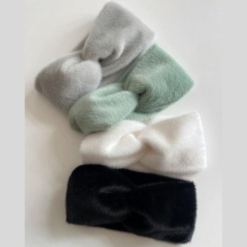 Immagine di Turbante in Pelliccia di Visone - Caldo e Morbido per Inverno
