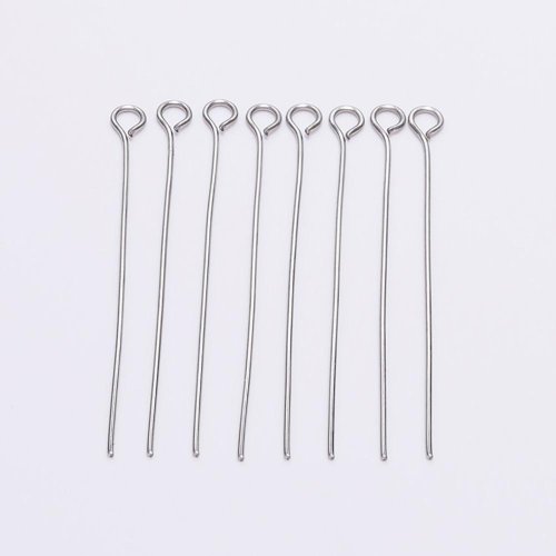 Image de Épingles à œil en acier inoxydable - 100 pièces