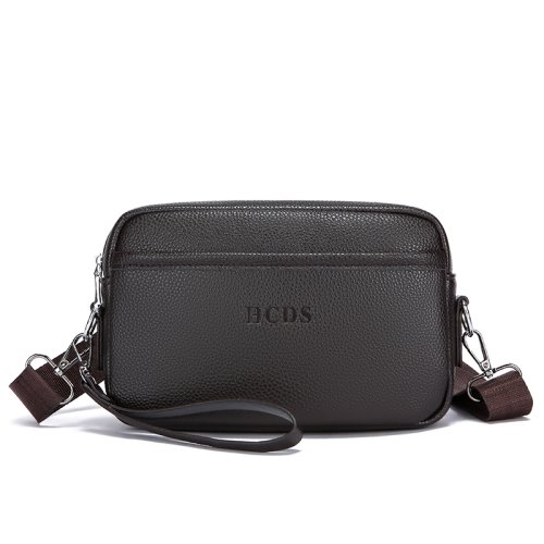 Zdjęcie Elegancka męska torba crossbody w stylu biznesowym – praktyczna, wytrzymała i modna torba na jedno ramię z paskiem na nadgarstek do codziennego użytku