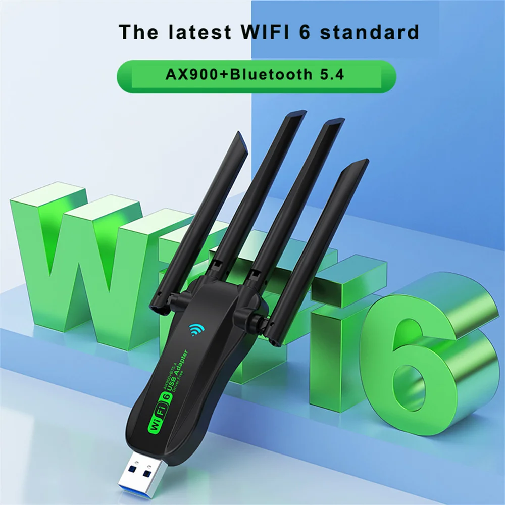 Zdjęcie Adapter WiFi 6 AX900 USB z Bluetooth 5.4 – Szybki i Stabilny Połączenia