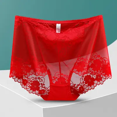 Image de Culottes Sexy en Dentelle Taille Haute pour Femmes - Grande Taille